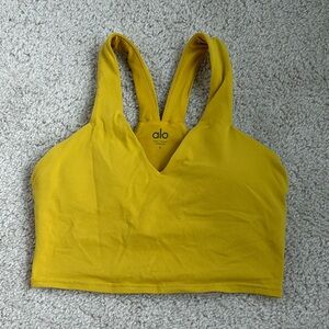 Yellow Alo Long Line Sports Bra